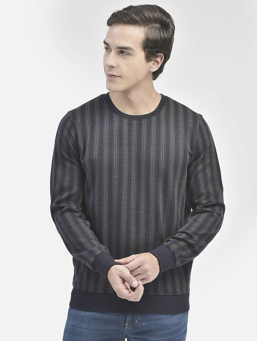 navy blue cotton blend sweatshirt