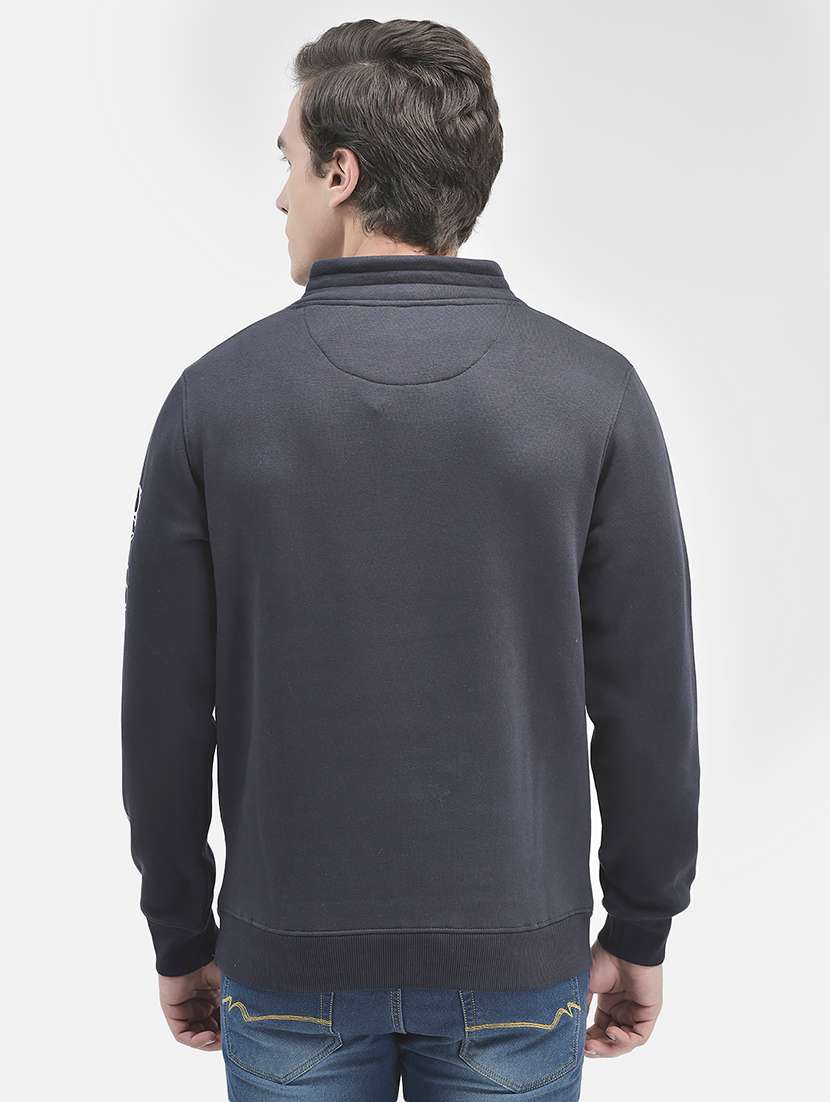 Men Graphic Printed Charcoal Cotton Blend Regular Sweatshirt - 20546993 -  Standard Image - 2