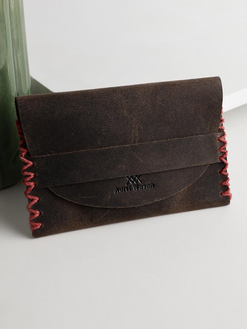 brown detailed leather card holder - 20547059 - Zoom Image - 0