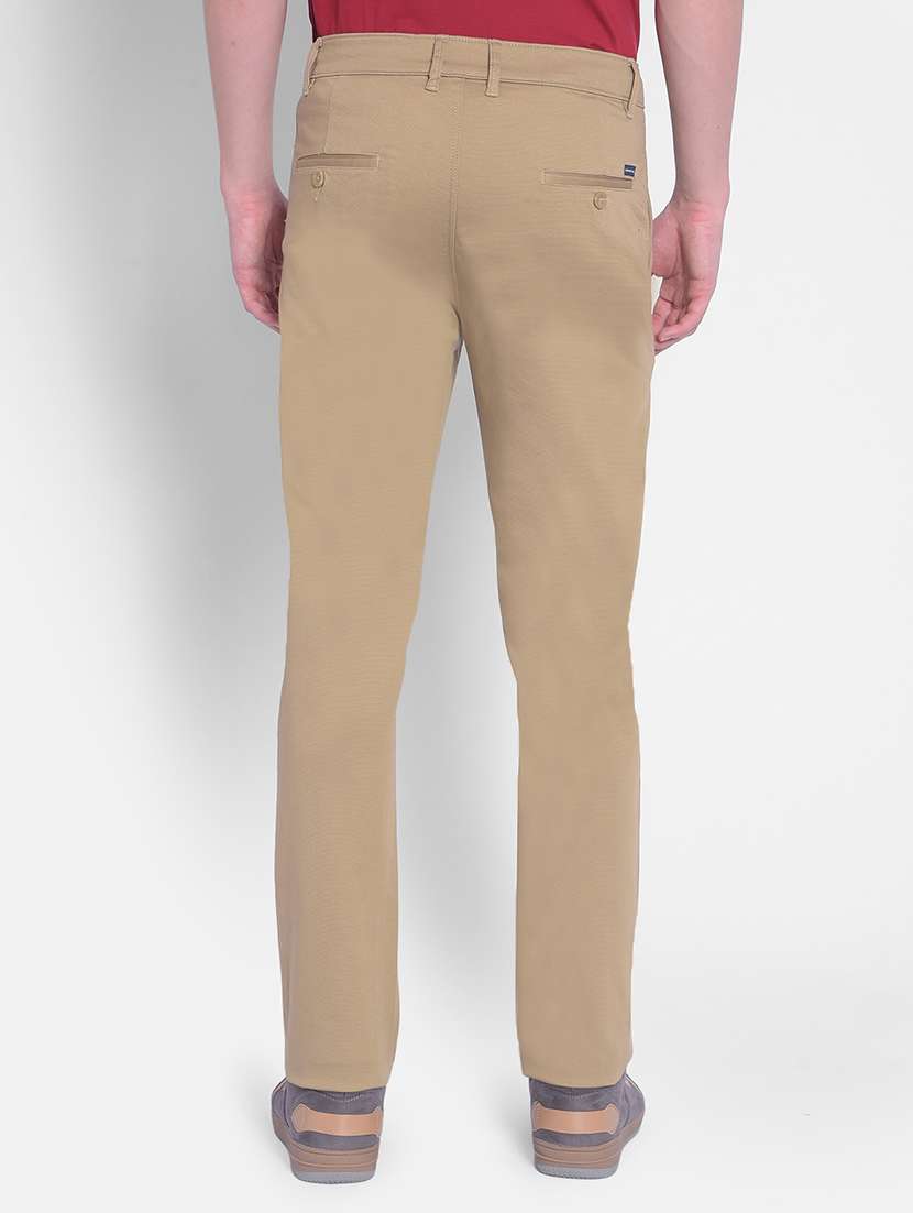 men khaki flat front chino trousers - 20547144 -  Standard Image - 2