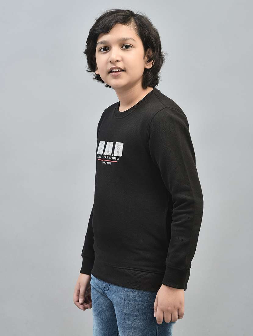 boys round neck typographic regular sweatshirt. - 20547295 -  Standard Image - 2