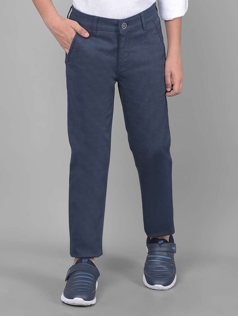 boys grey solid solid casual chinos