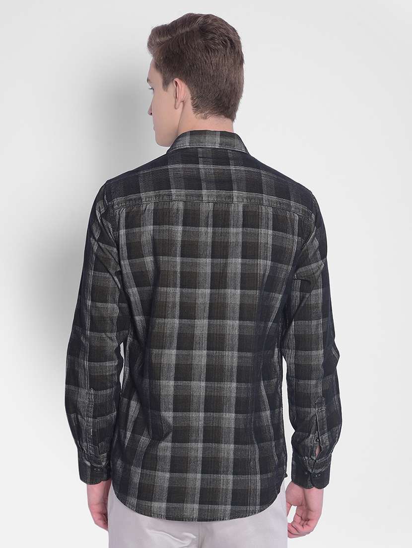 men black & grey checked casual shirt - 20547343 -  Standard Image - 2