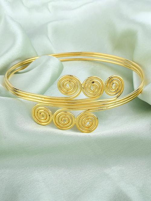 women golden brass cuffs bracelet/armlet - 20547484 -  Standard Image - 0
