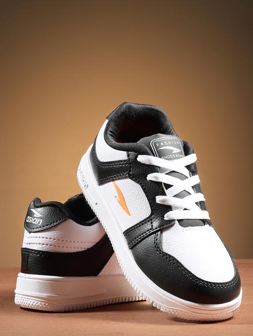 boys white & black color blocked sneaker - 20547507 -  Standard Image - 0
