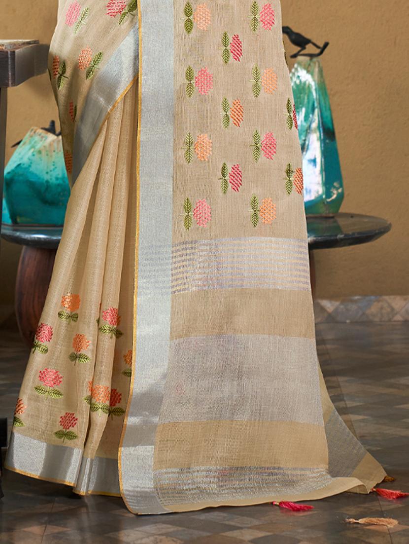 women's embroidered saree with blouse - 20547524 - Standard Image - 2