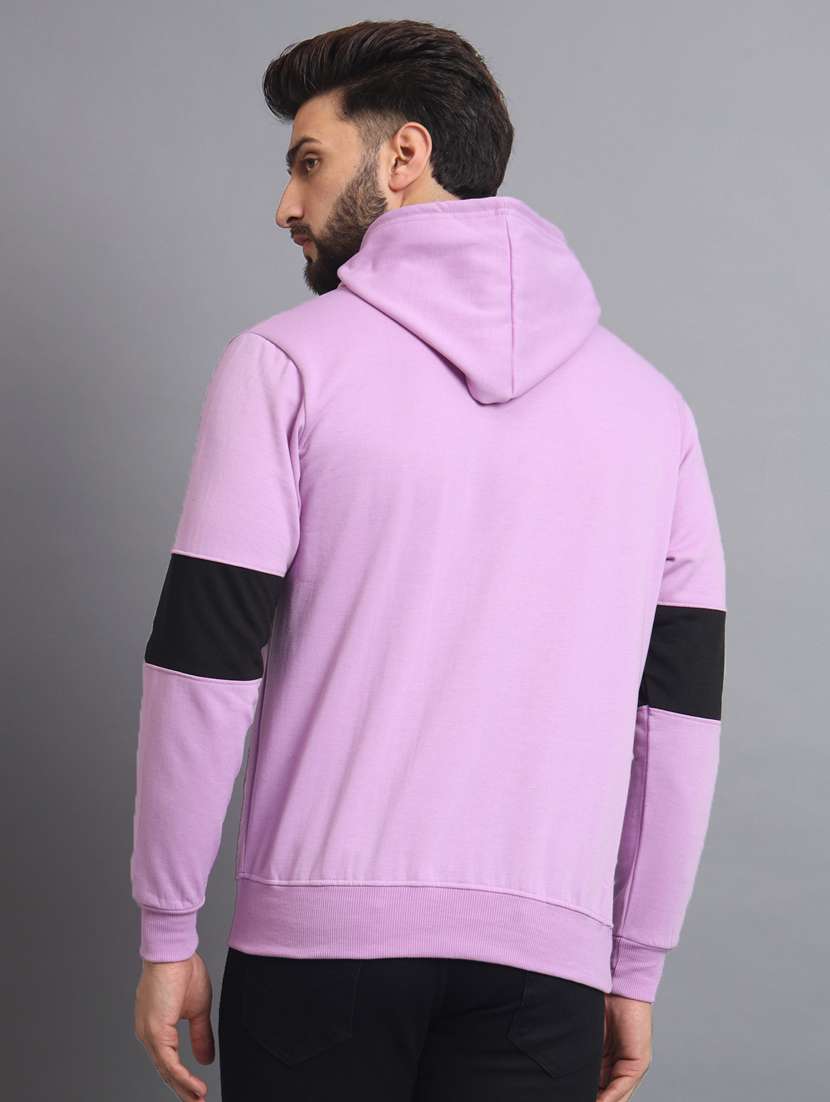 men color block lavender hooded sweatshirt - 20550234 - Standard Image - 2