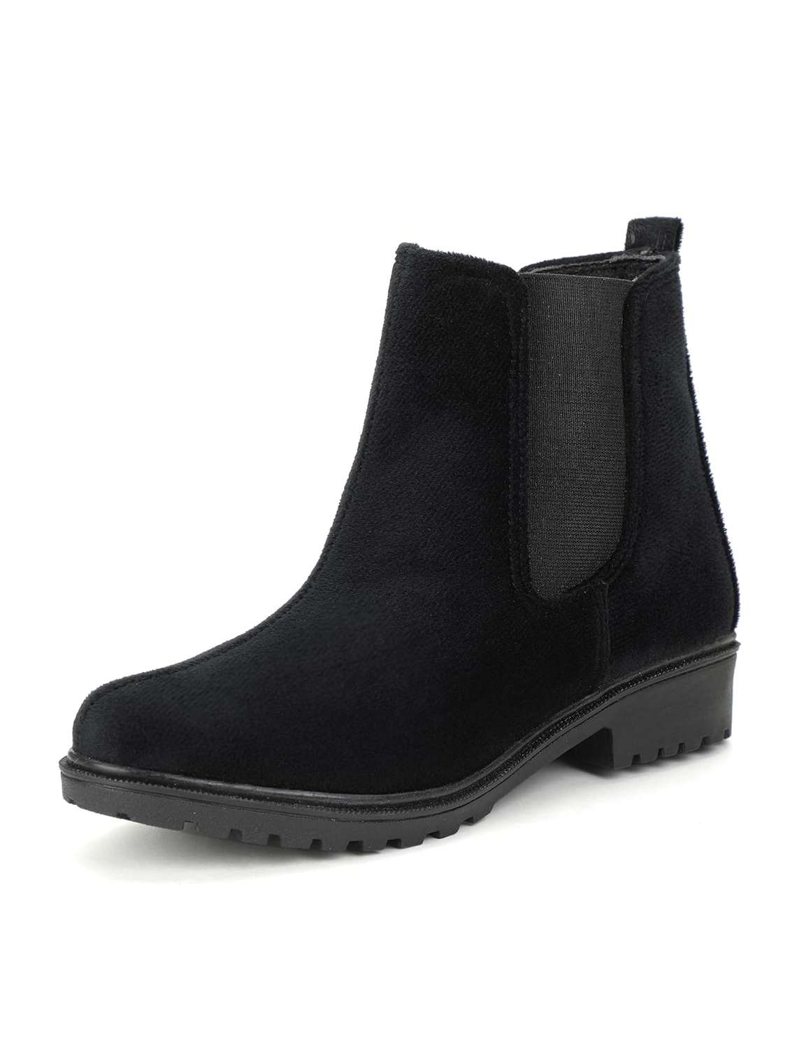 women solid black ankle boots - 20550294 -  Standard Image - 2