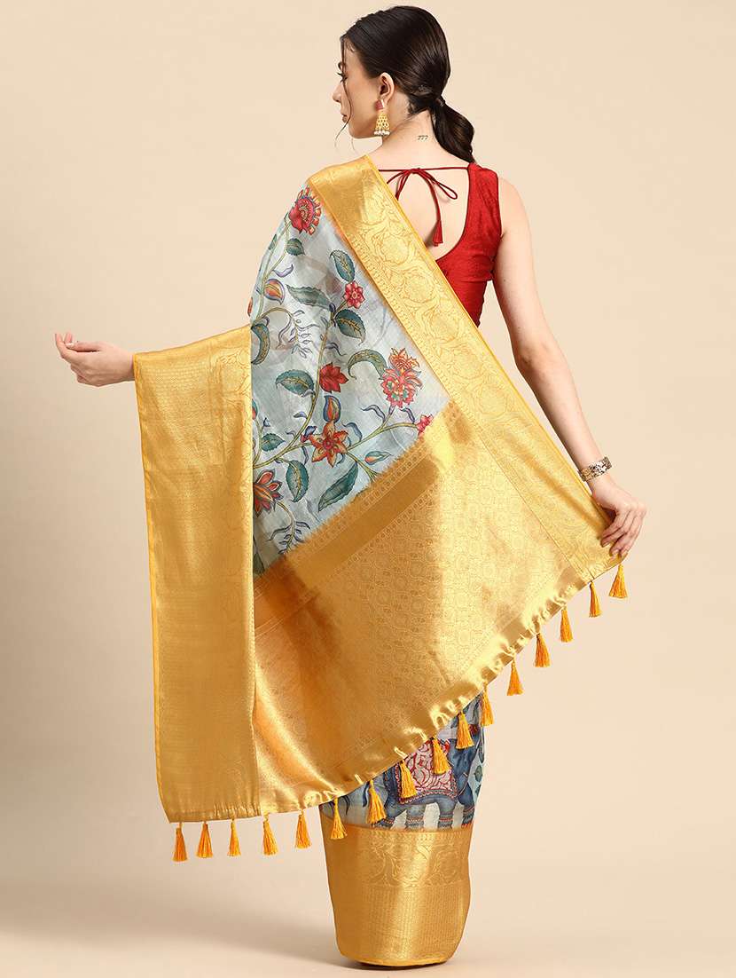 women floral bordered saree - 20550310 - Standard Image - 2