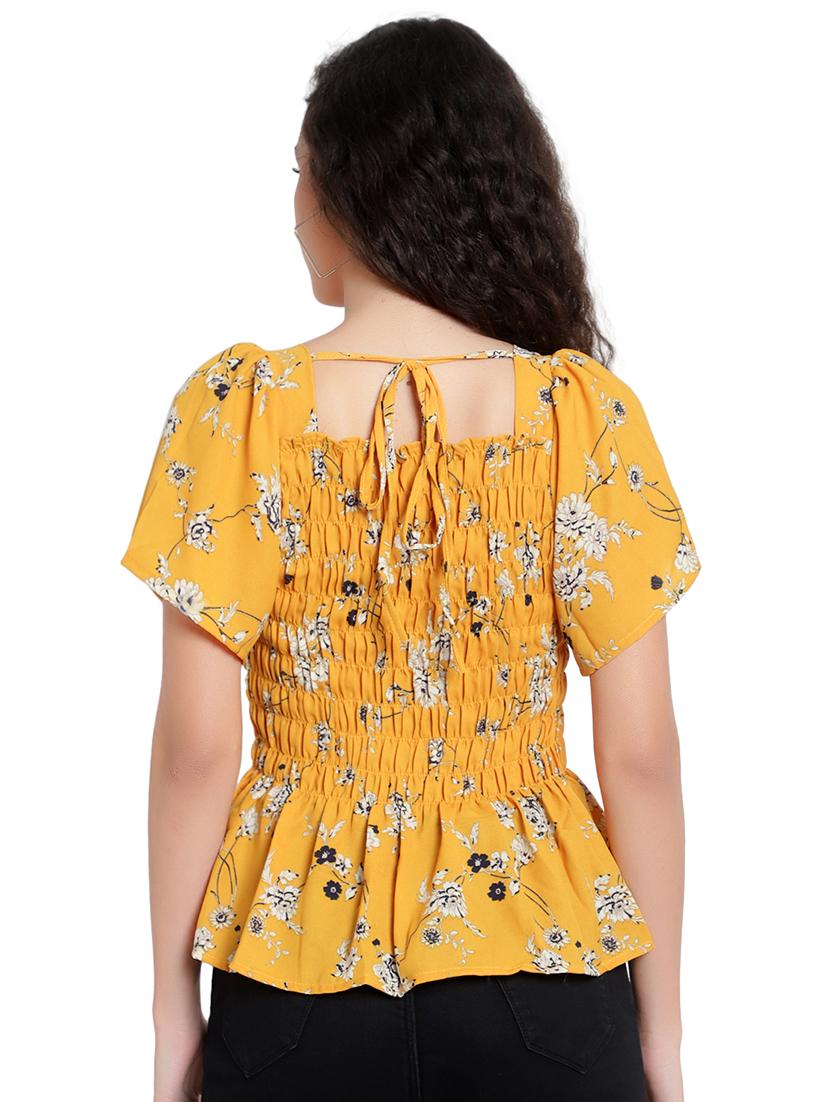 women floral print smocked peplum top - 20550721 - Standard Image - 2