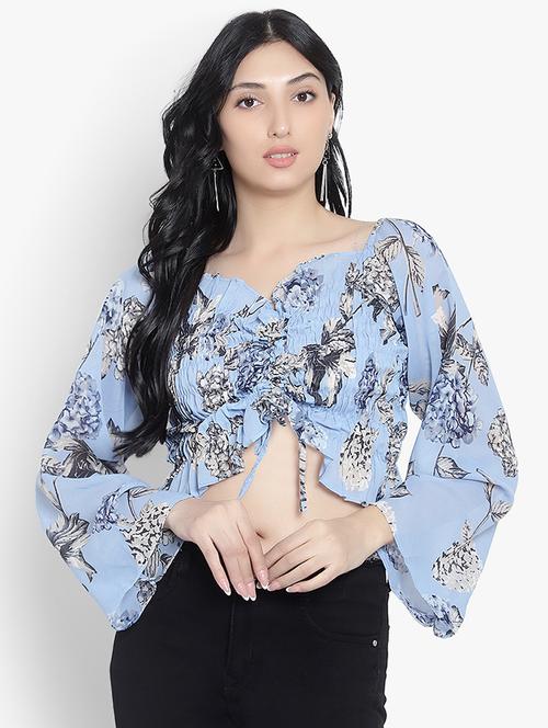 women floral print smocked detailed top - 20550757 -  Standard Image - 0