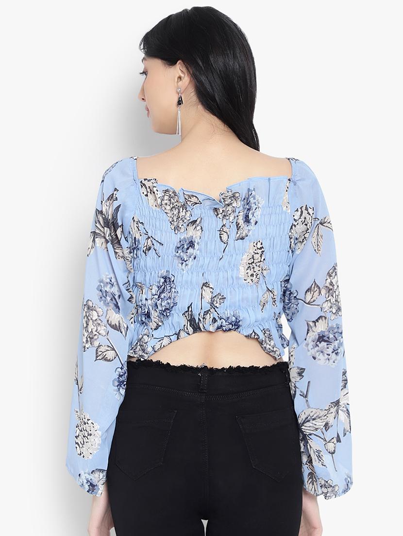 women floral print smocked detailed top - 20550757 - Standard Image - 2