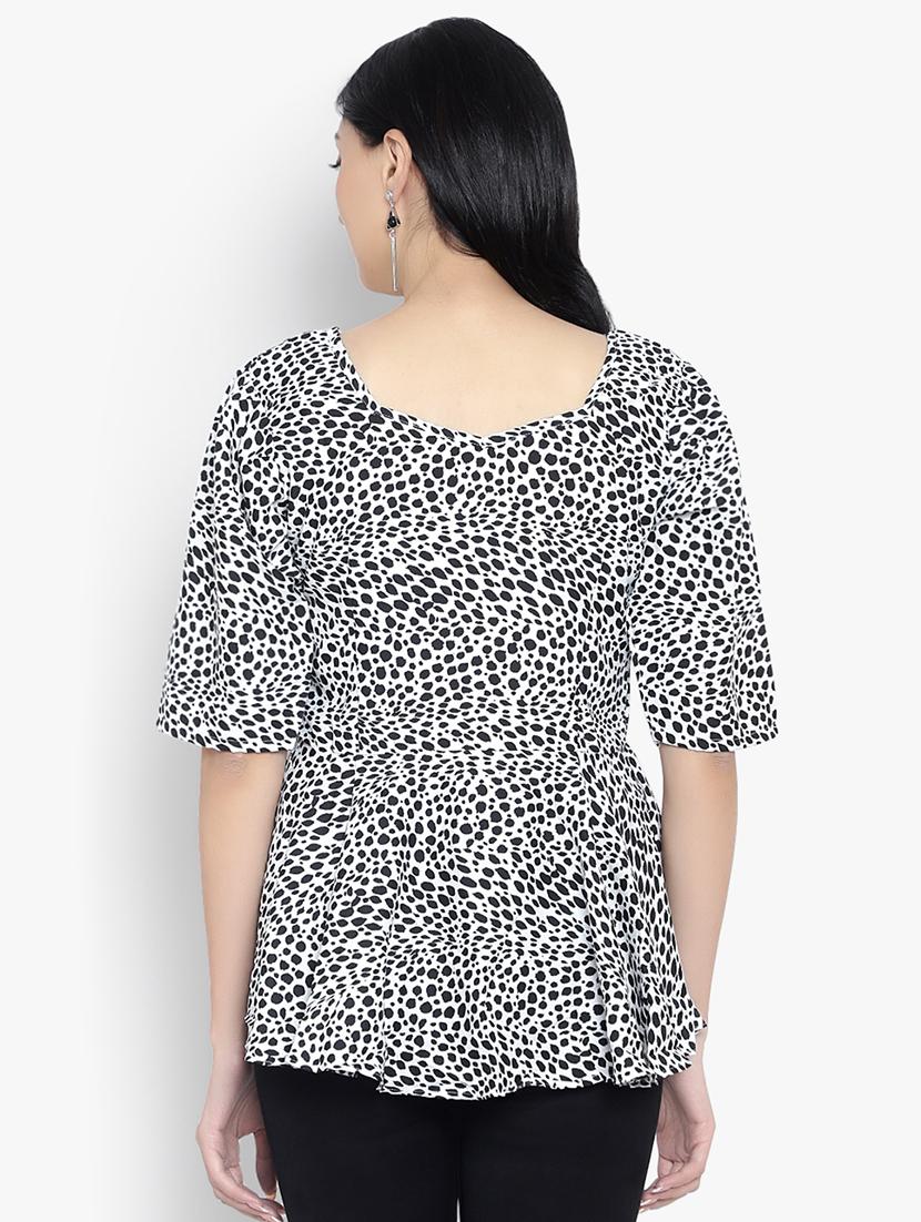 women animal print peplum top - 20550823 - Standard Image - 2