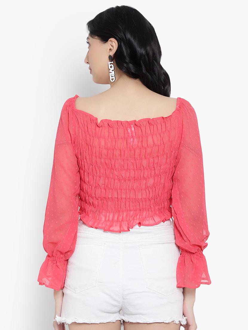women self designed smocked detailed top - 20550878 - Standard Image - 2