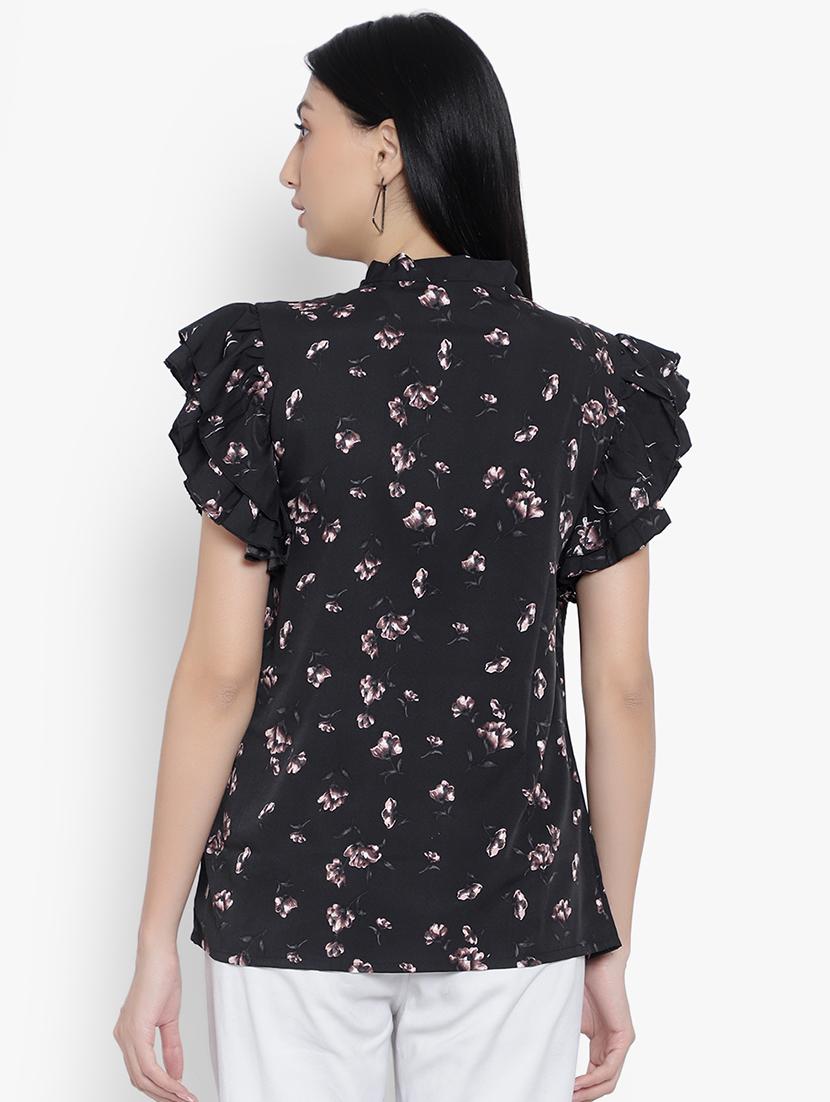 women floral print tie up neck top - 20550956 - Standard Image - 2