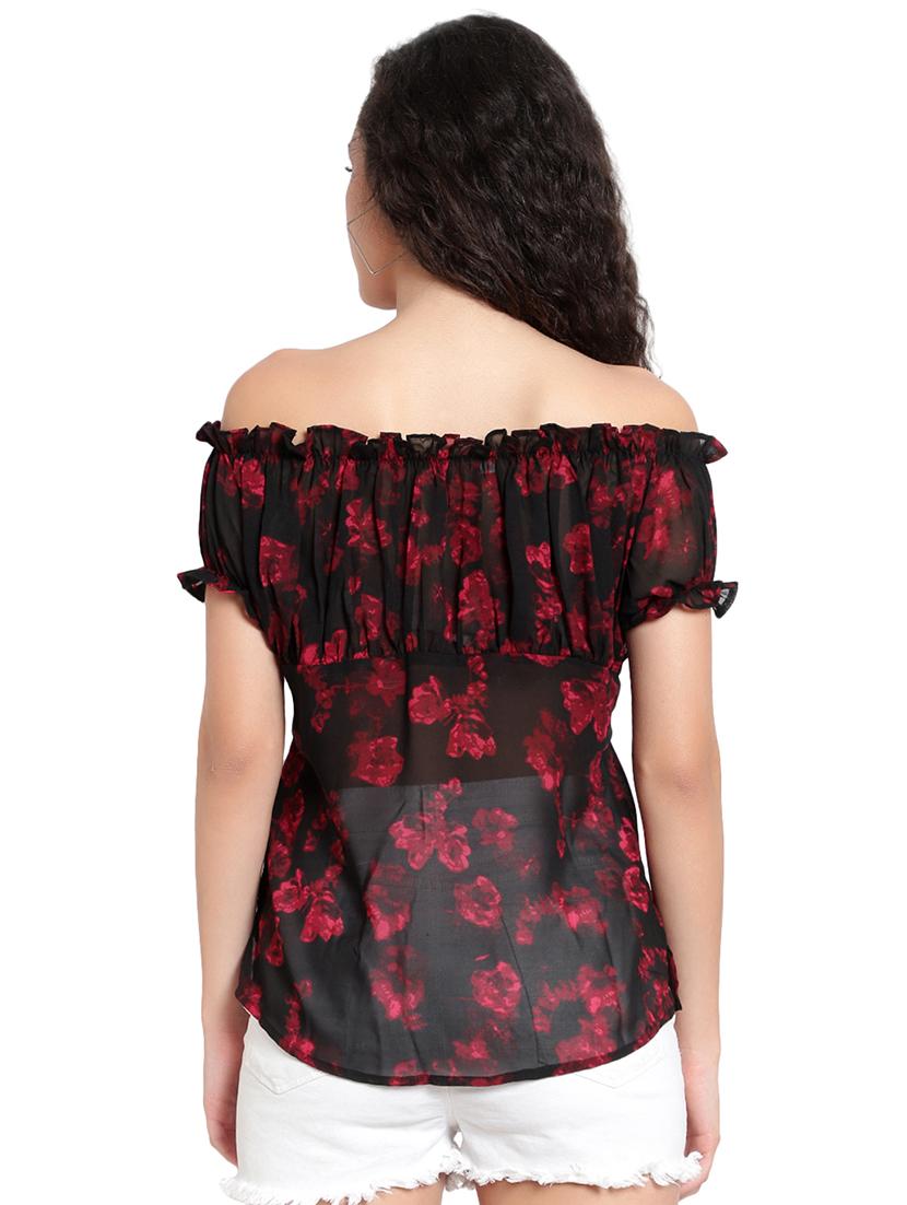 black georgette regular top - 20551161 - Standard Image - 2