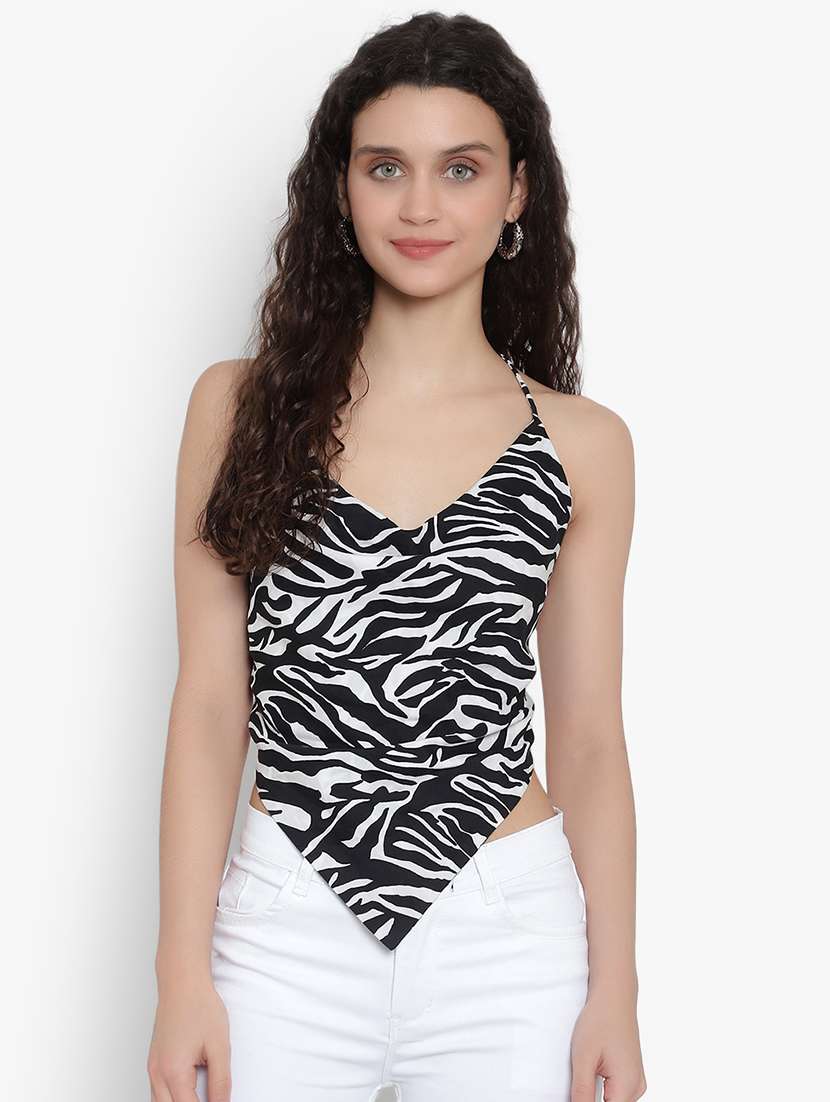 women animal print backless top - 20551168 - Zoom Image - 0