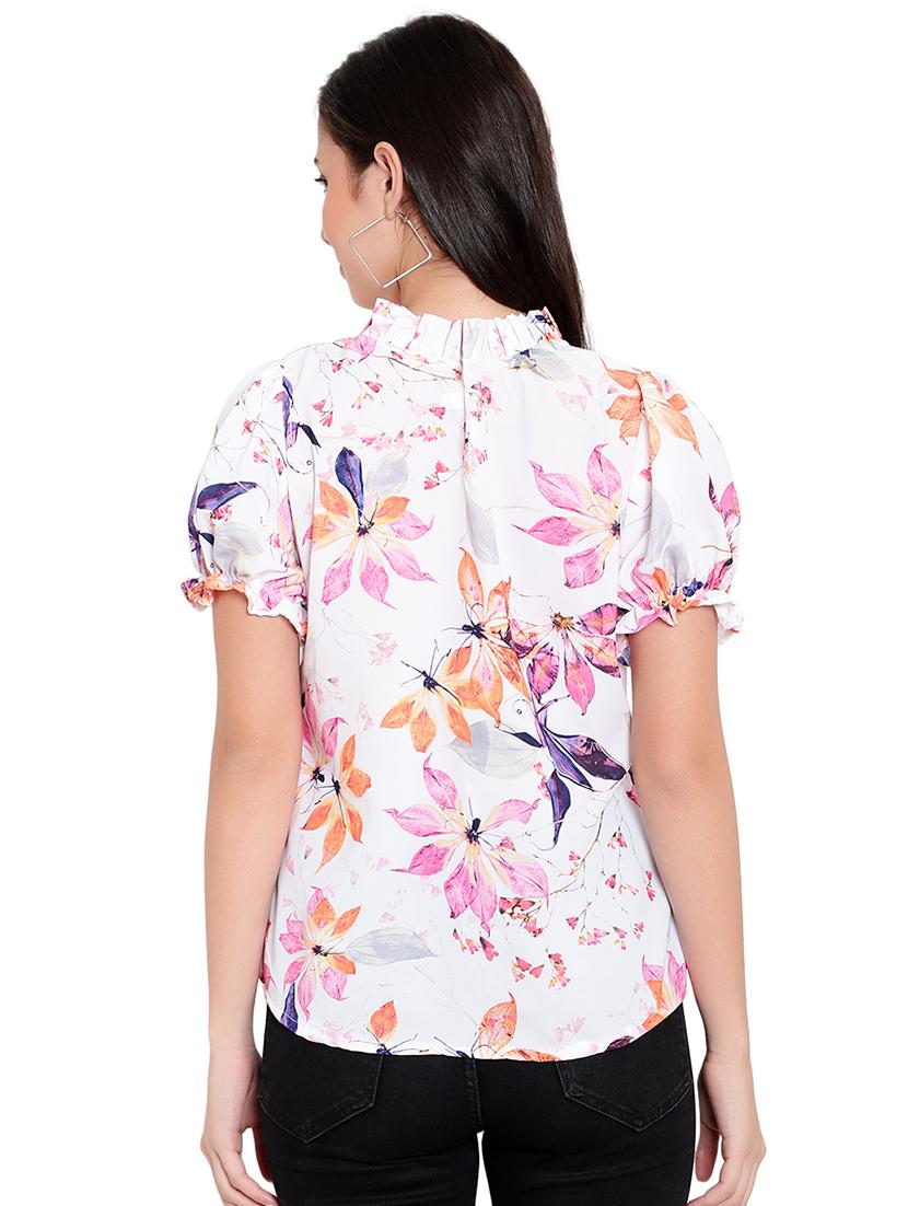 white crepe regular top - 20551215 - Standard Image - 2