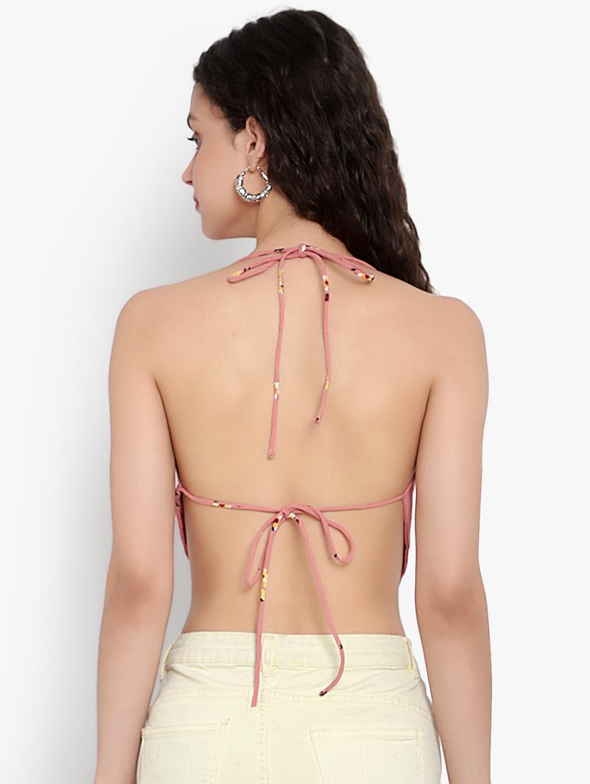 pink crepe crop top - 20551222 - Standard Image - 2