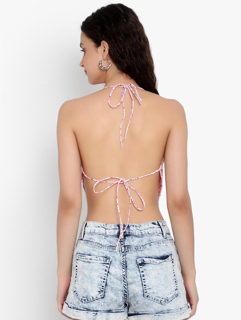 women floral print backless top - 20551258 - Standard Image - 2