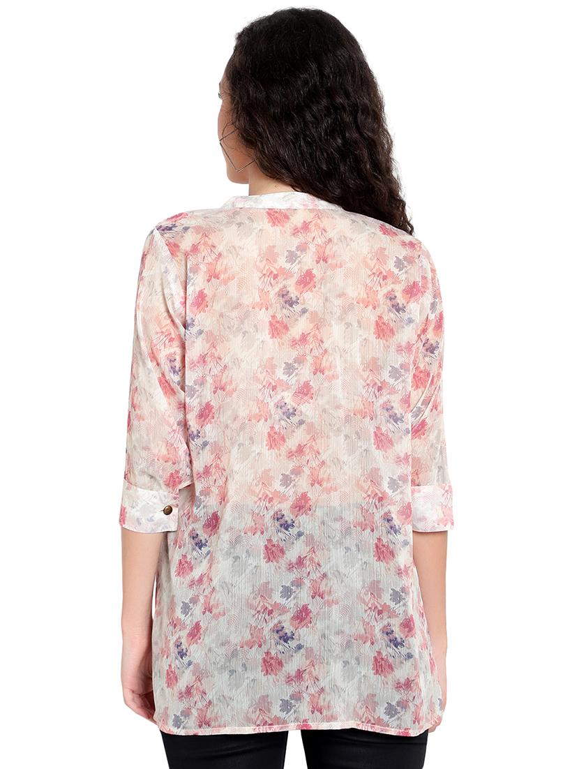 cream chiffon regular top - 20551262 - Standard Image - 2
