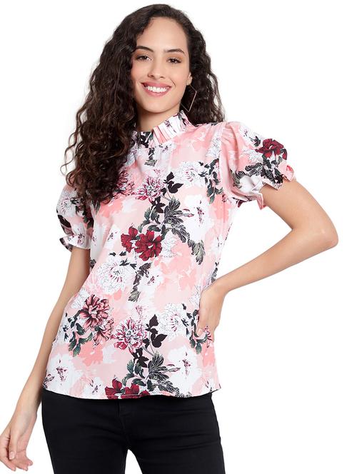 multi colored crepe regular top - 20551269 -  Standard Image - 0