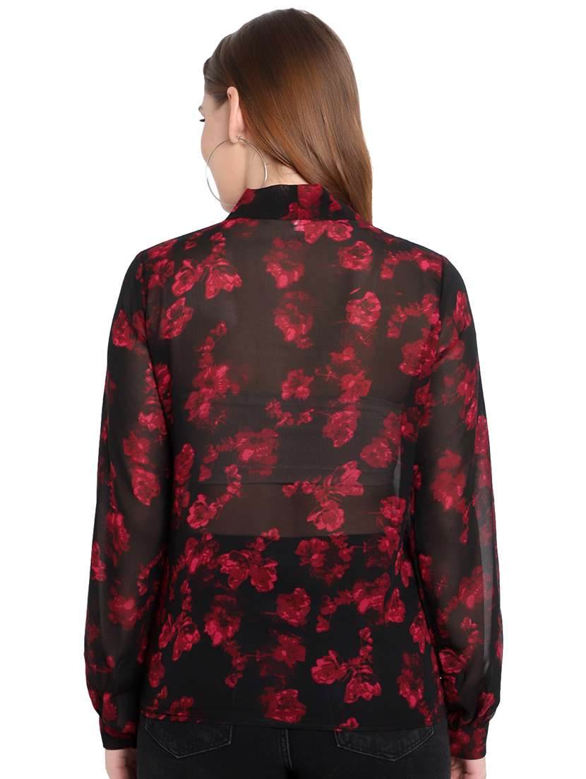black georgette regular top - 20551287 -  Standard Image - 2