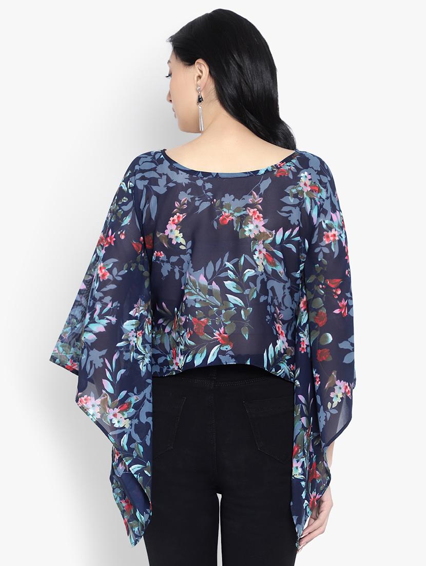 blue georgette regular top - 20551323 - Standard Image - 2