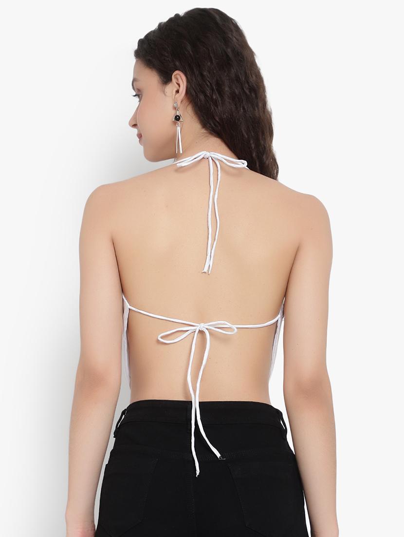 women solid backless top - 20551330 - Standard Image - 2