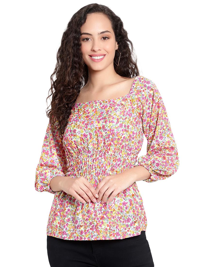 multi colored crepe regular top - 20551388 -  Zoom Image - 0