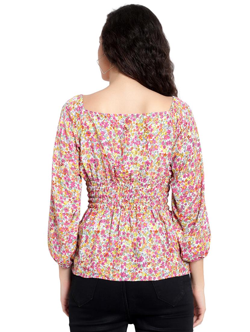 multi colored crepe regular top - 20551388 - Standard Image - 2