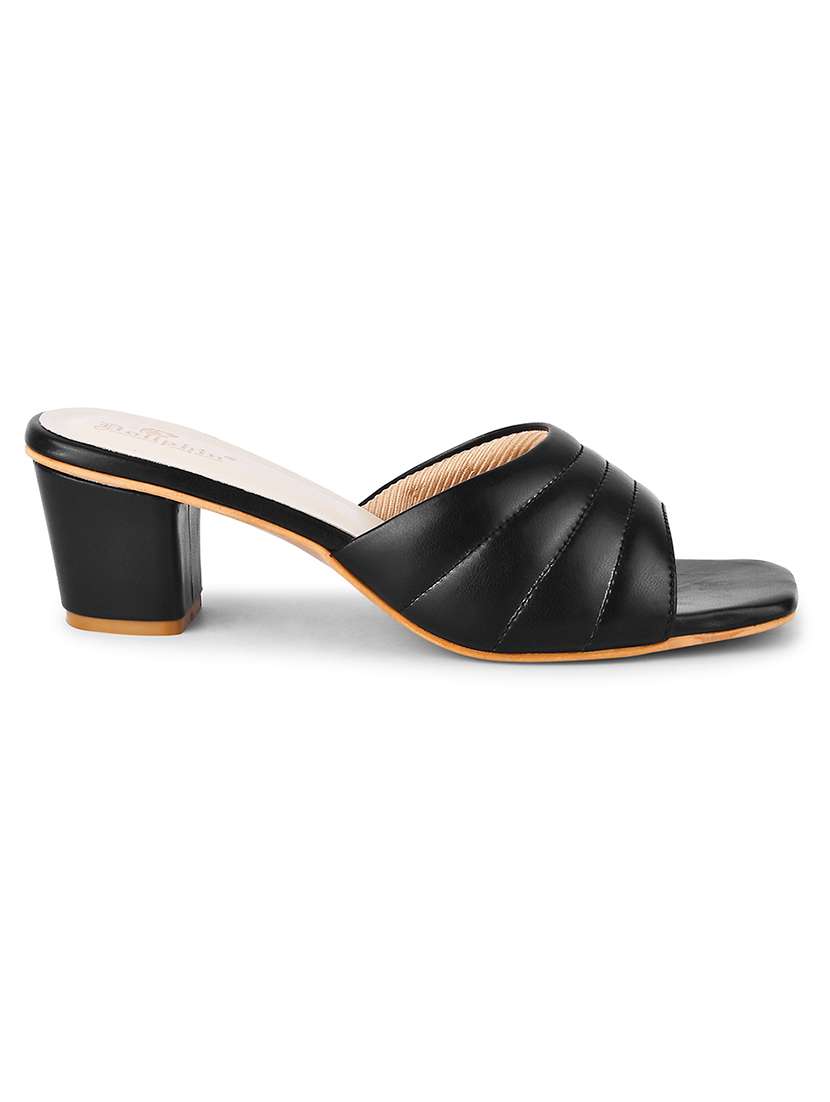 women black quilted slip on sandal - 20551529 - Standard Image - 2