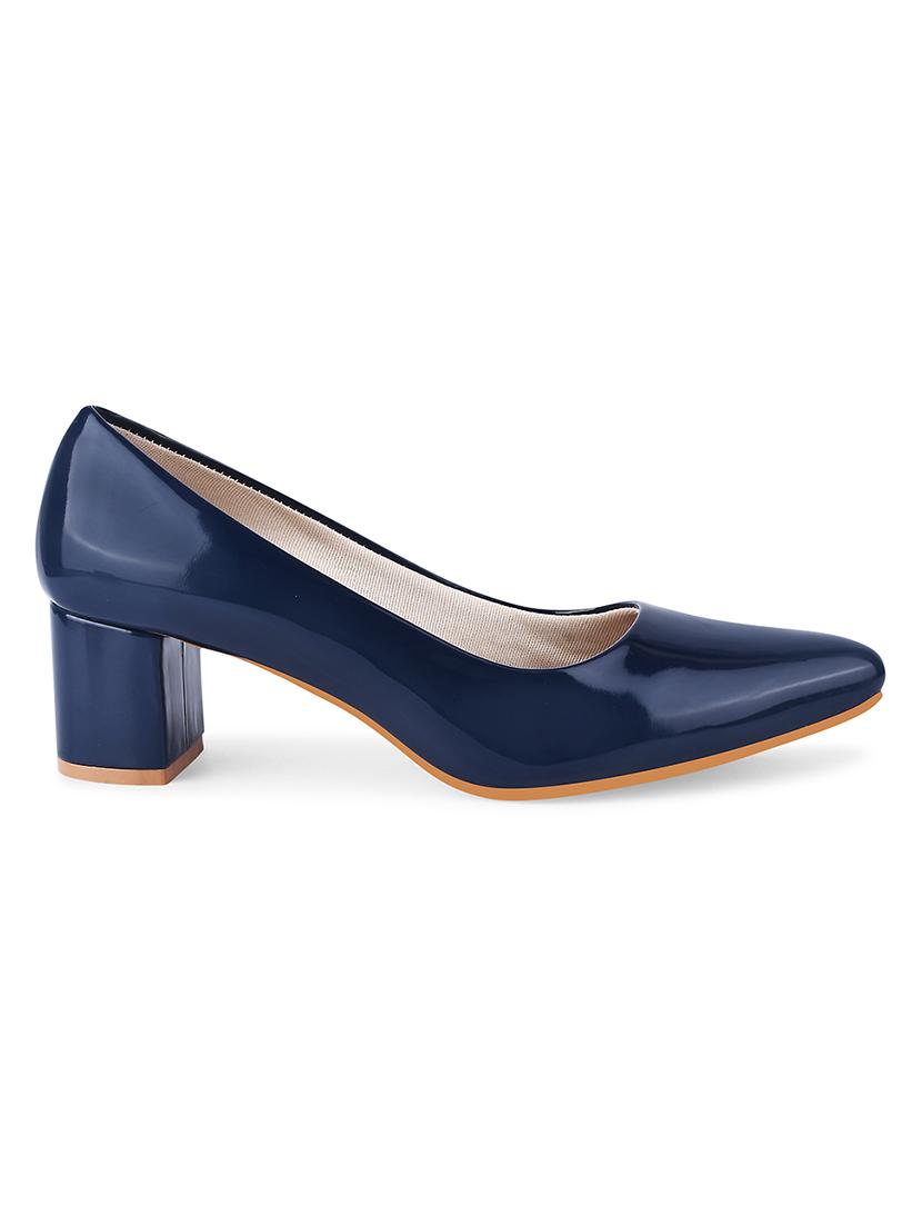 women navy blue slip on pumps - 20551535 - Standard Image - 2