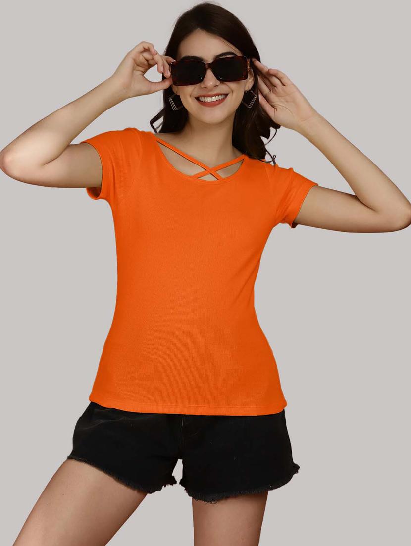 orange solid regular top - 20551894 - Standard Image - 2