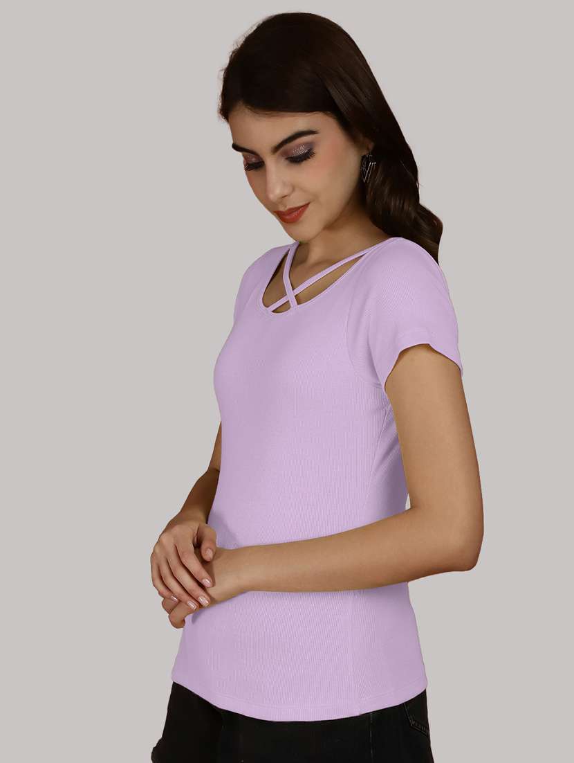 lavender solid regular top - 20551897 - Standard Image - 2