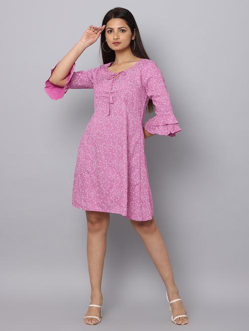 women floral print a-line dress - 20554507 - Standard Image - 0