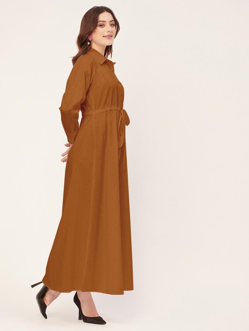 women solid button downed shirt dress - 20555347 - Standard Image - 2