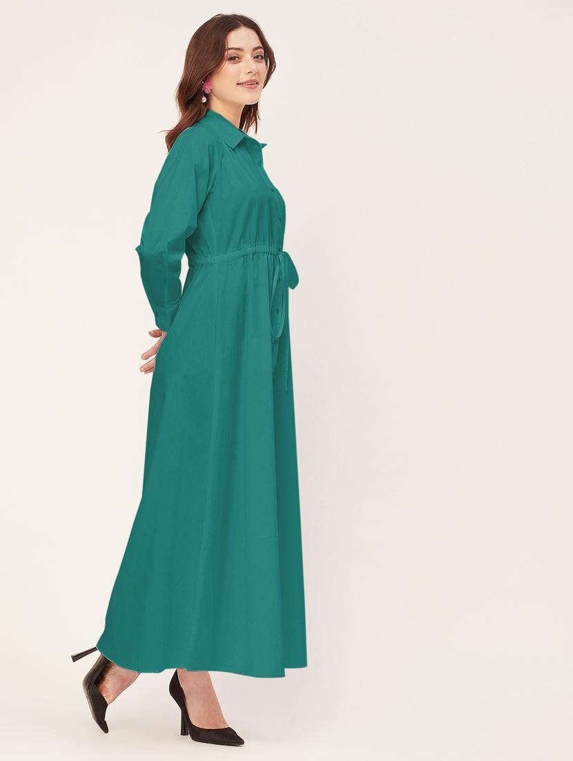 women solid button downed shirt dress - 20555348 - Standard Image - 2