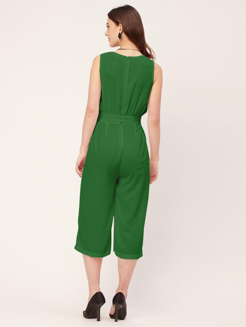 women solid waist tie up jumpsuit - 20555356 - Standard Image - 2