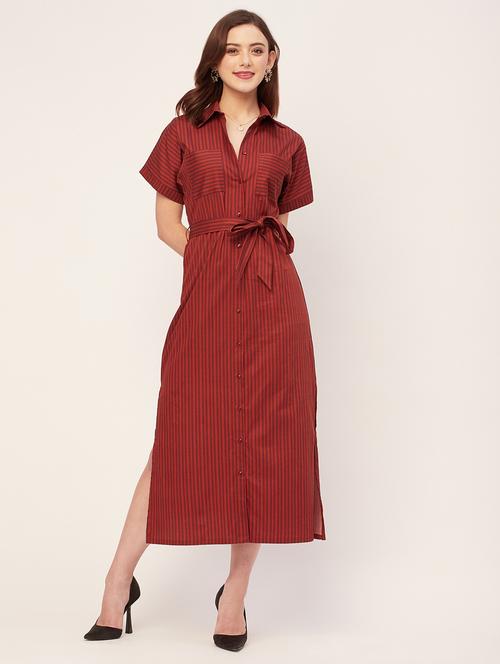 women solid button downed shirt dress - 20555380 - Standard Image - 0