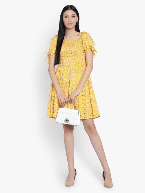women floral print square neck dress - 20555389 - Standard Image - 0