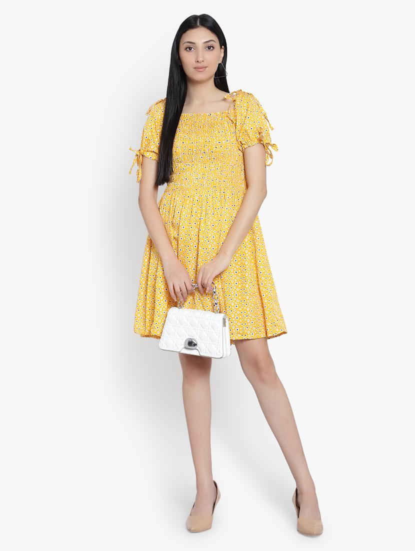 women floral print square neck dress - 20555389 - Zoom Image - 0