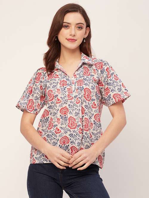women ethnic motifs pintuck detailed top - 20555431 - Standard Image - 0