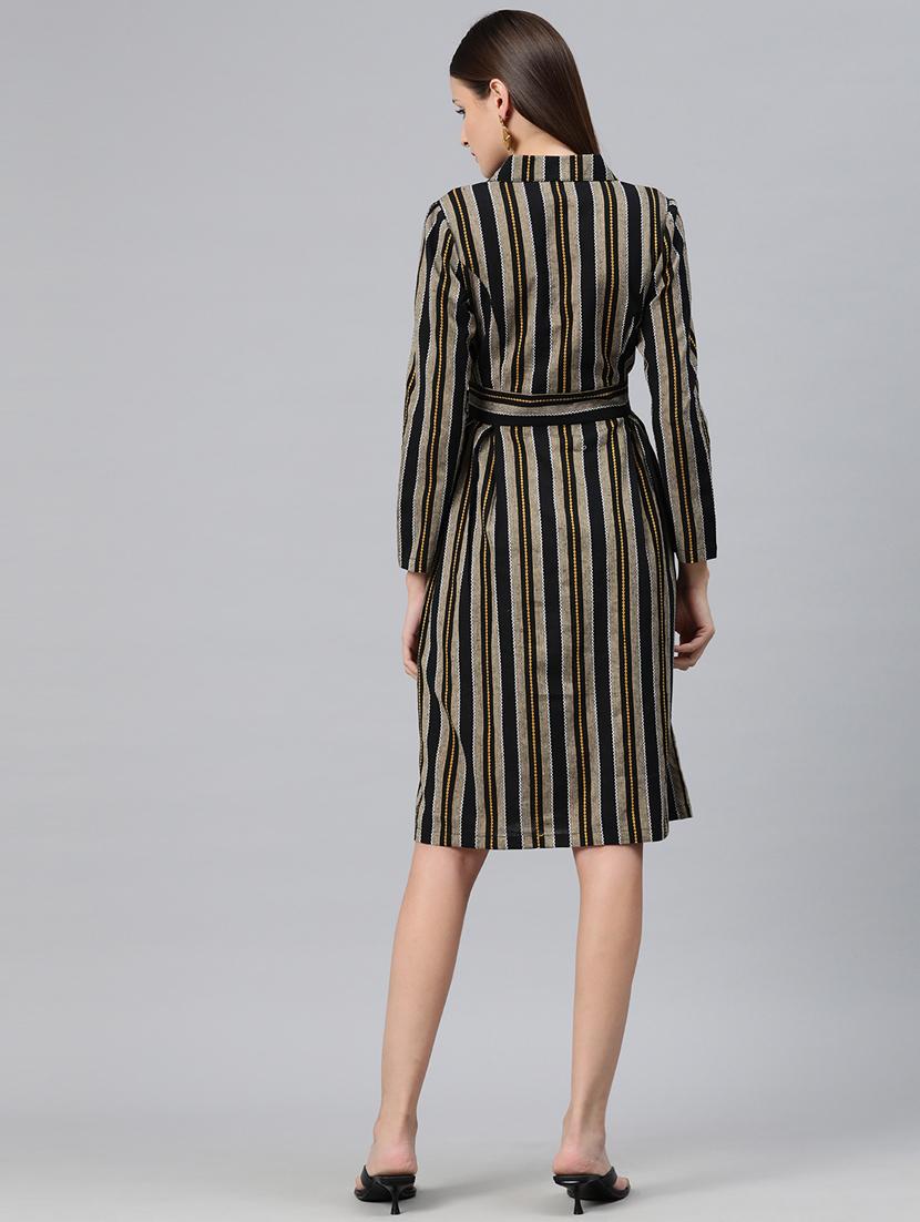 black cotton shirt dress - 20556378 - Standard Image - 2