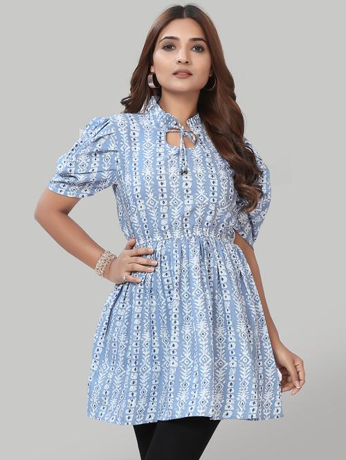 ai aqua printed regular tunic - 20561221 -  Standard Image - 0