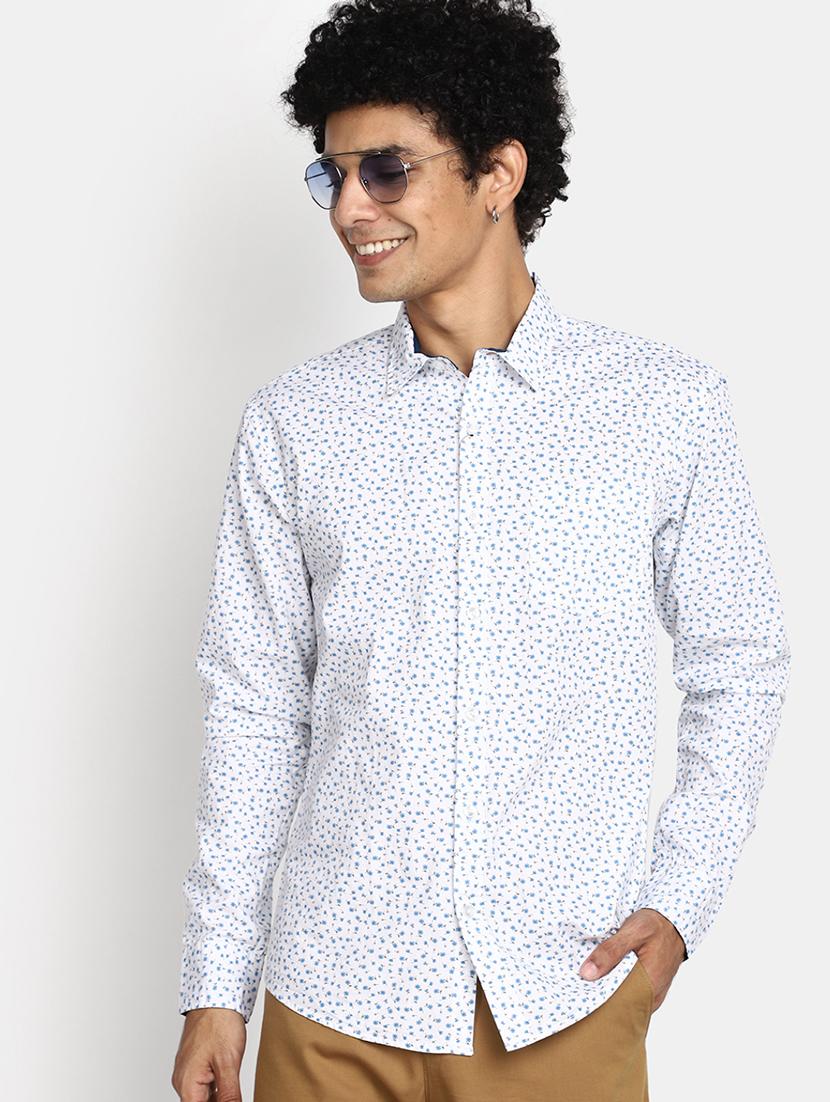 white printed casual shirt - 20562407 - Standard Image - 2