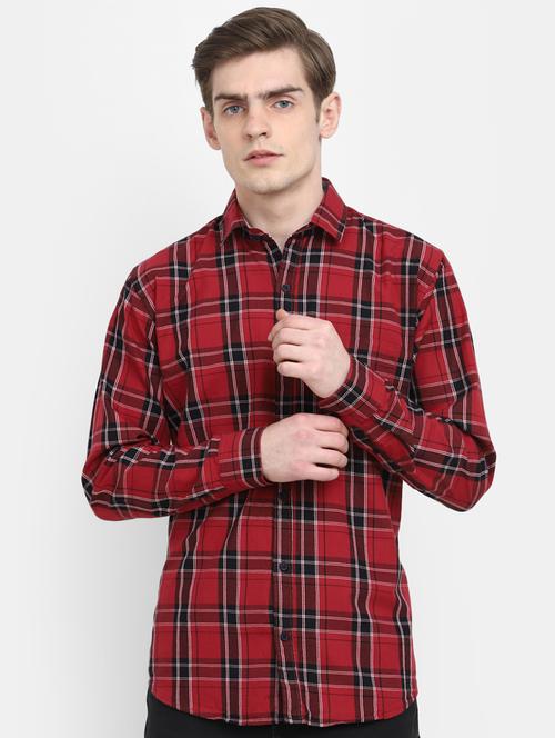 men checkered collared casual shirt - 20562436 -  Standard Image - 0