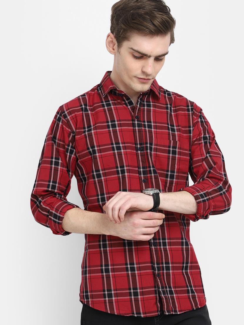 men checkered collared casual shirt - 20562436 - Standard Image - 2