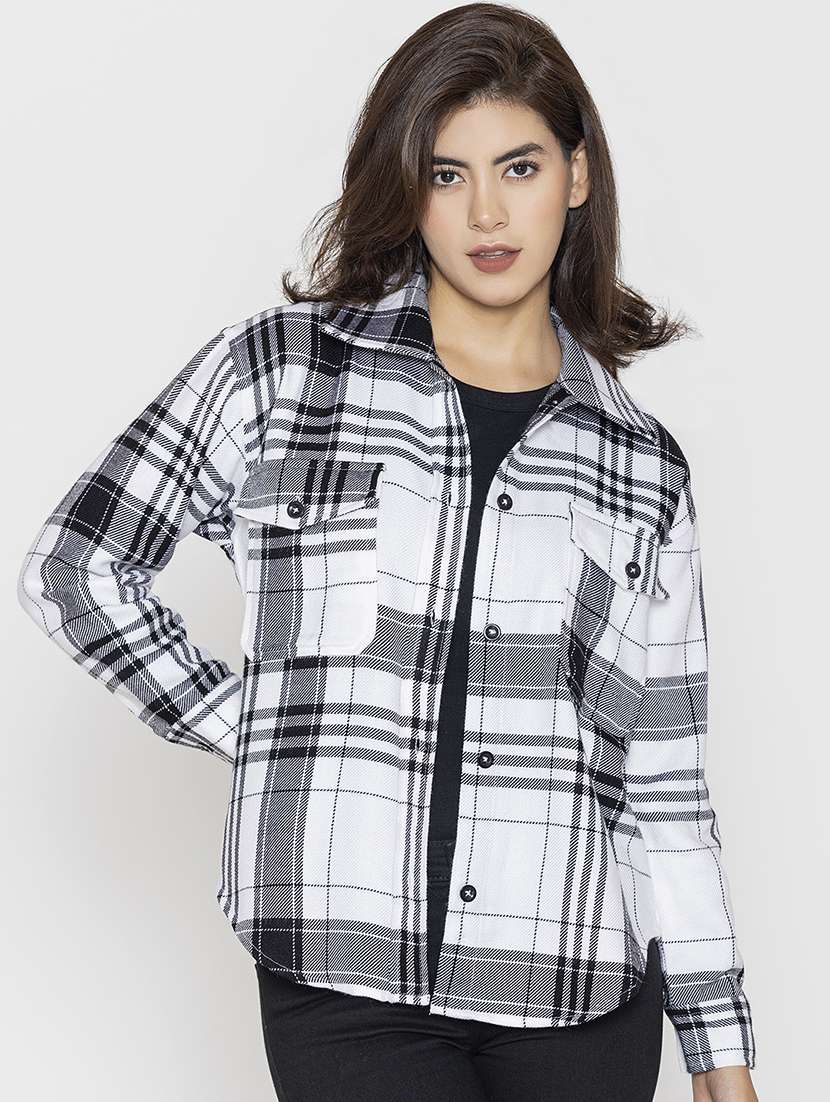 women checkered collared shirt - 20562540 - Zoom Image - 0