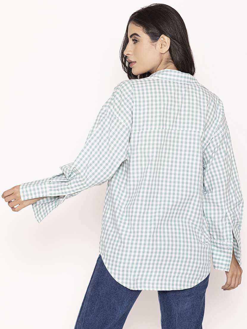 women checkered oversized shirt - 20562553 -  Standard Image - 2